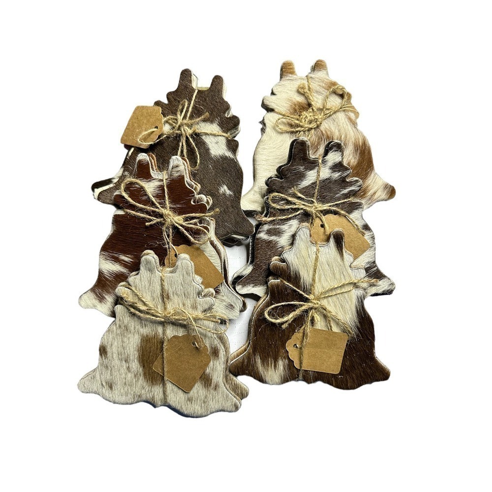 Real Cowhide Coasters 4pk